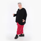  AKH Fashion Bigshirt in kastiger Form, aus Viskose, 1233.06648, Schwarz, Ausgefallen, Zeitlos