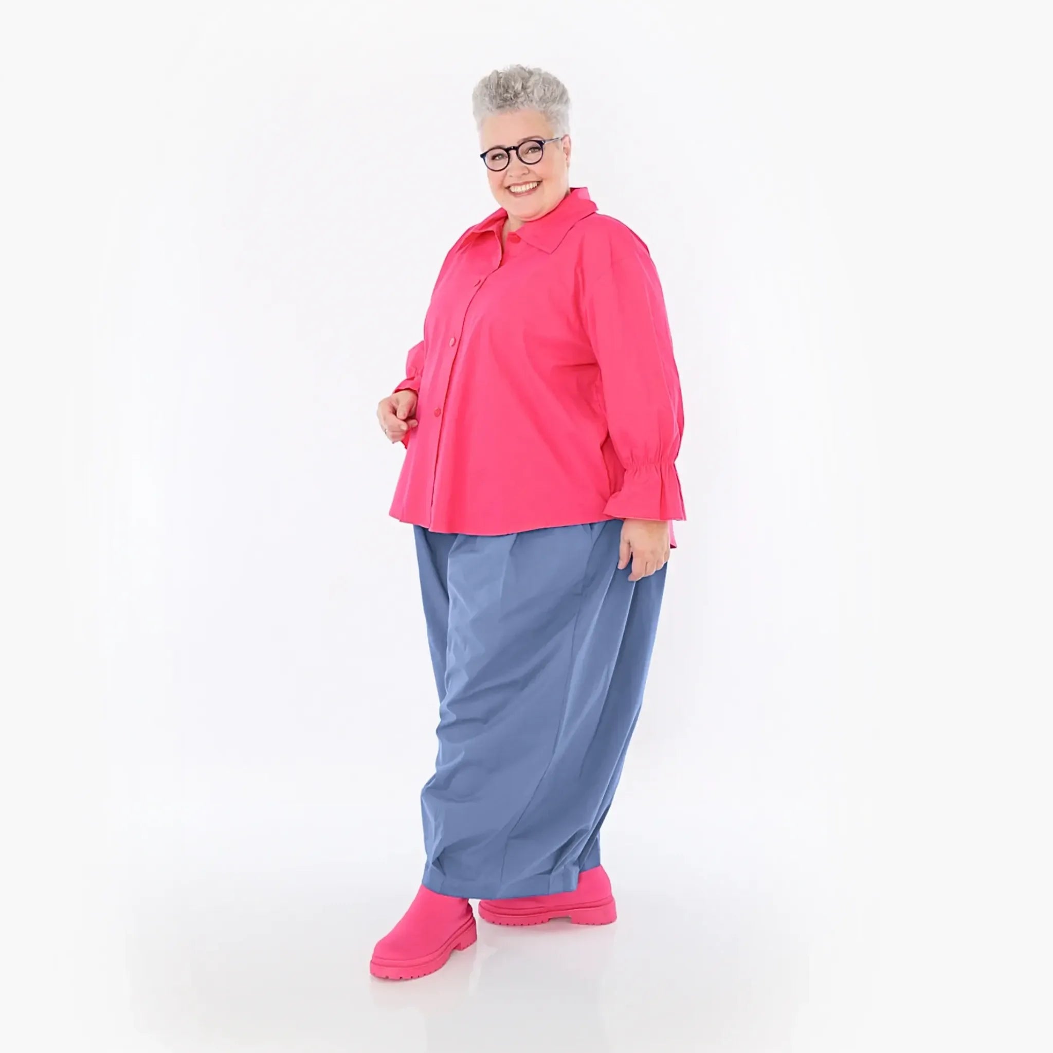  Ballonhose von AKH Fashion aus Baumwolle, 1482.07032, Azurblau, Ausgefallen, Zeitlos
