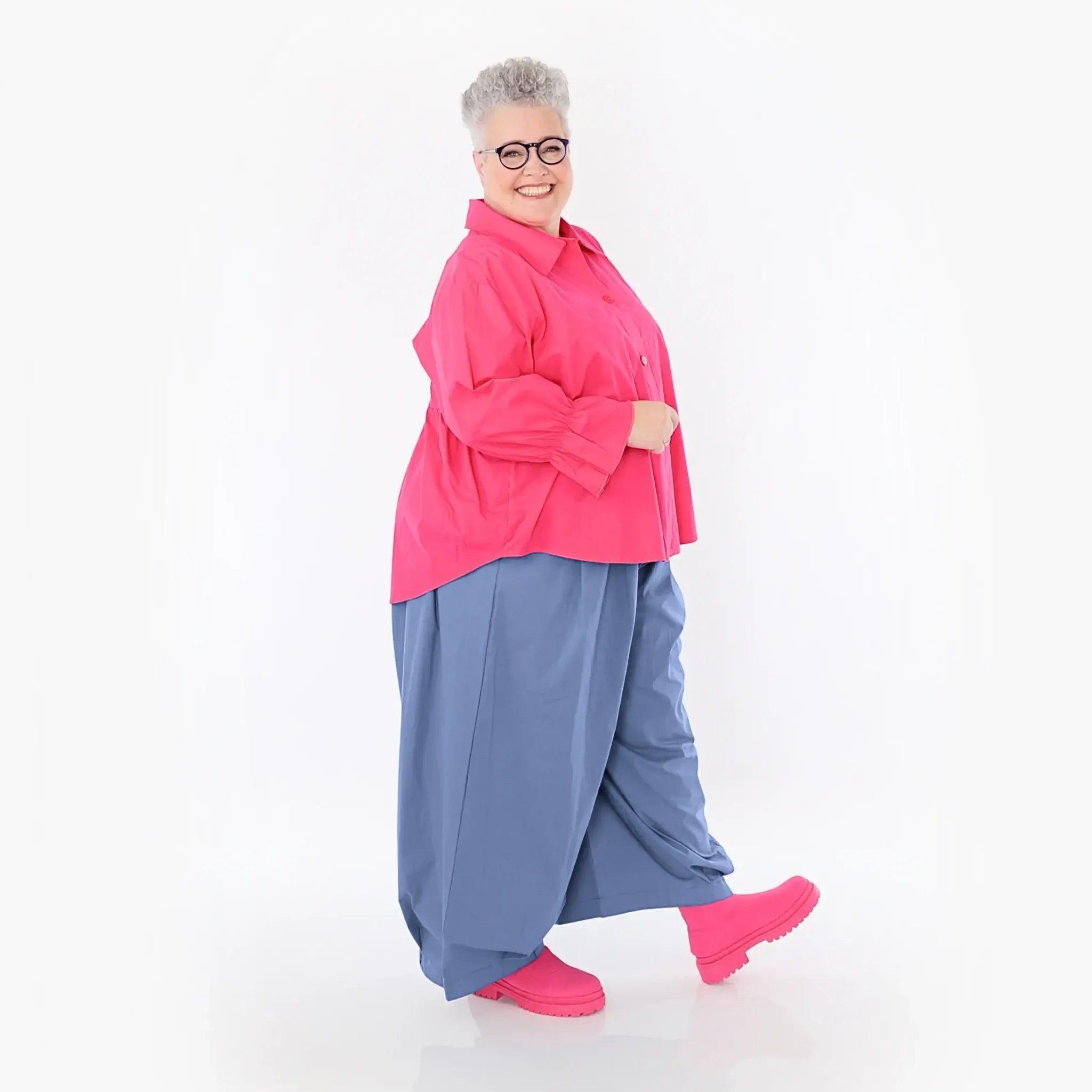  Ballonhose von AKH Fashion aus Baumwolle, 1482.07032, Azurblau, Ausgefallen, Zeitlos