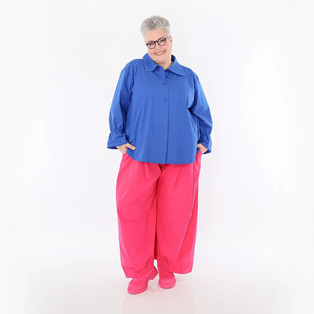  Ballonhose von AKH Fashion aus Baumwolle, 1482.07032, Fuchsia, Ausgefallen, Zeitlos