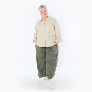  Ballonhose von AKH Fashion aus Baumwolle, 1482.07032, Khaki, Ausgefallen, Zeitlos, Schick