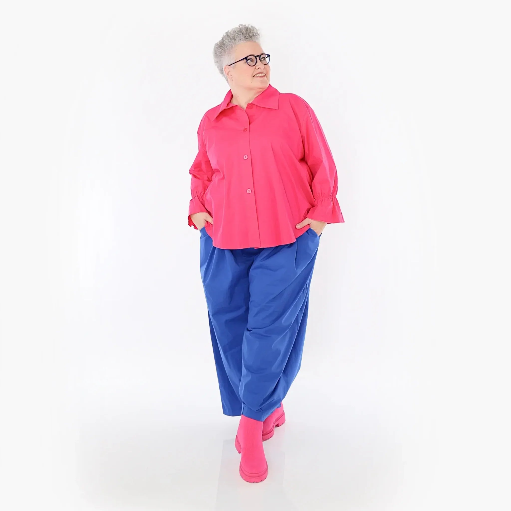  Ballonhose von AKH Fashion aus Baumwolle, 1482.07032, Royalblau, Ausgefallen, Zeitlos
