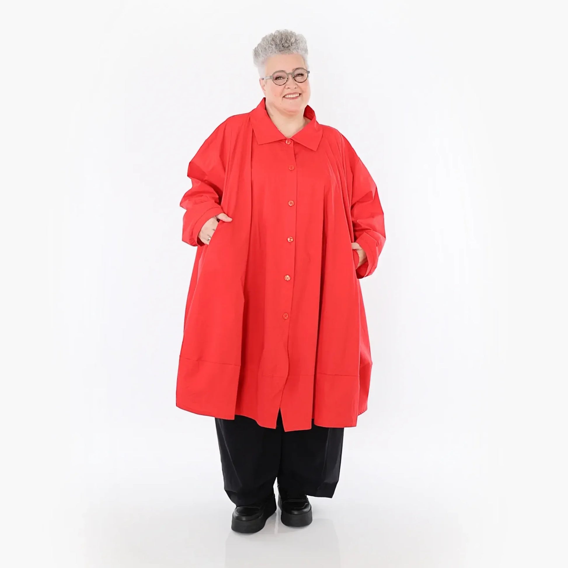  A-Form Jacke von AKH Fashion aus Baumwolle, 1482.07061, Rot, Ausgefallen, Zeitlos, Schick