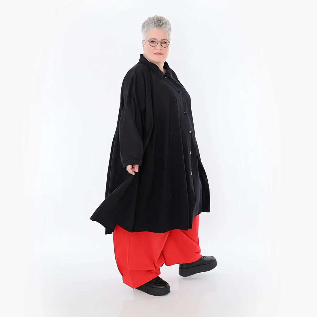  A-Form Jacke von AKH Fashion aus Baumwolle, 1482.07061, Schwarz, Ausgefallen, Zeitlos