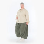  AKH Fashion Bluse in gerundeter Form, aus Baumwolle, 1482.07062, Beige, Ausgefallen