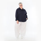  AKH Fashion Bluse in gerundeter Form, aus Baumwolle, 1482.07062, Marine, Ausgefallen