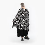  A-Form Bigshirt von AKH Fashion aus Viskose, 1487.06911, Schwarz/Weiß, Pinselstrich, Schick