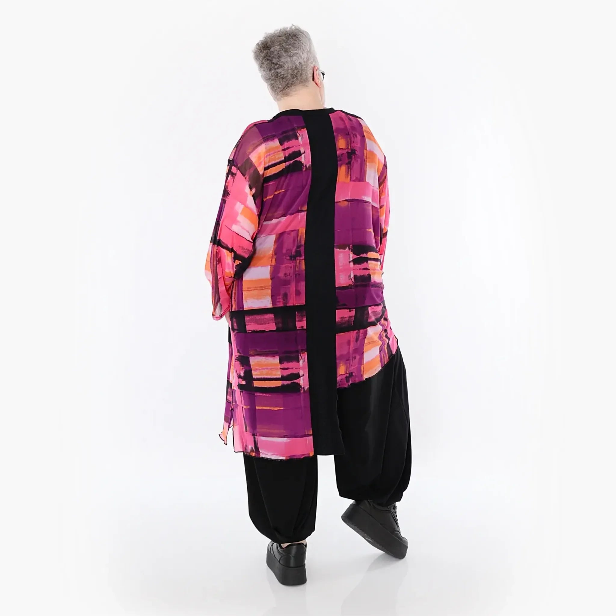  AKH Fashion Bluse in asymmetrischer Form, aus Polyester, 1488.07101, Multicolor, Grafik