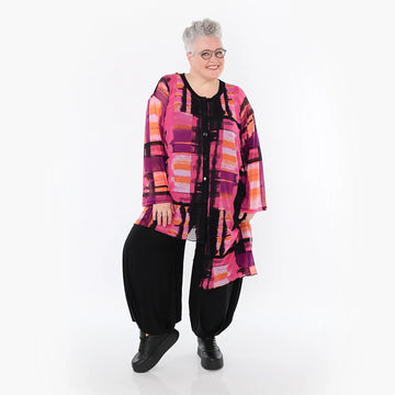  AKH Fashion Bluse in asymmetrischer Form, aus Polyester, 1488.07101, Multicolor, Grafik
