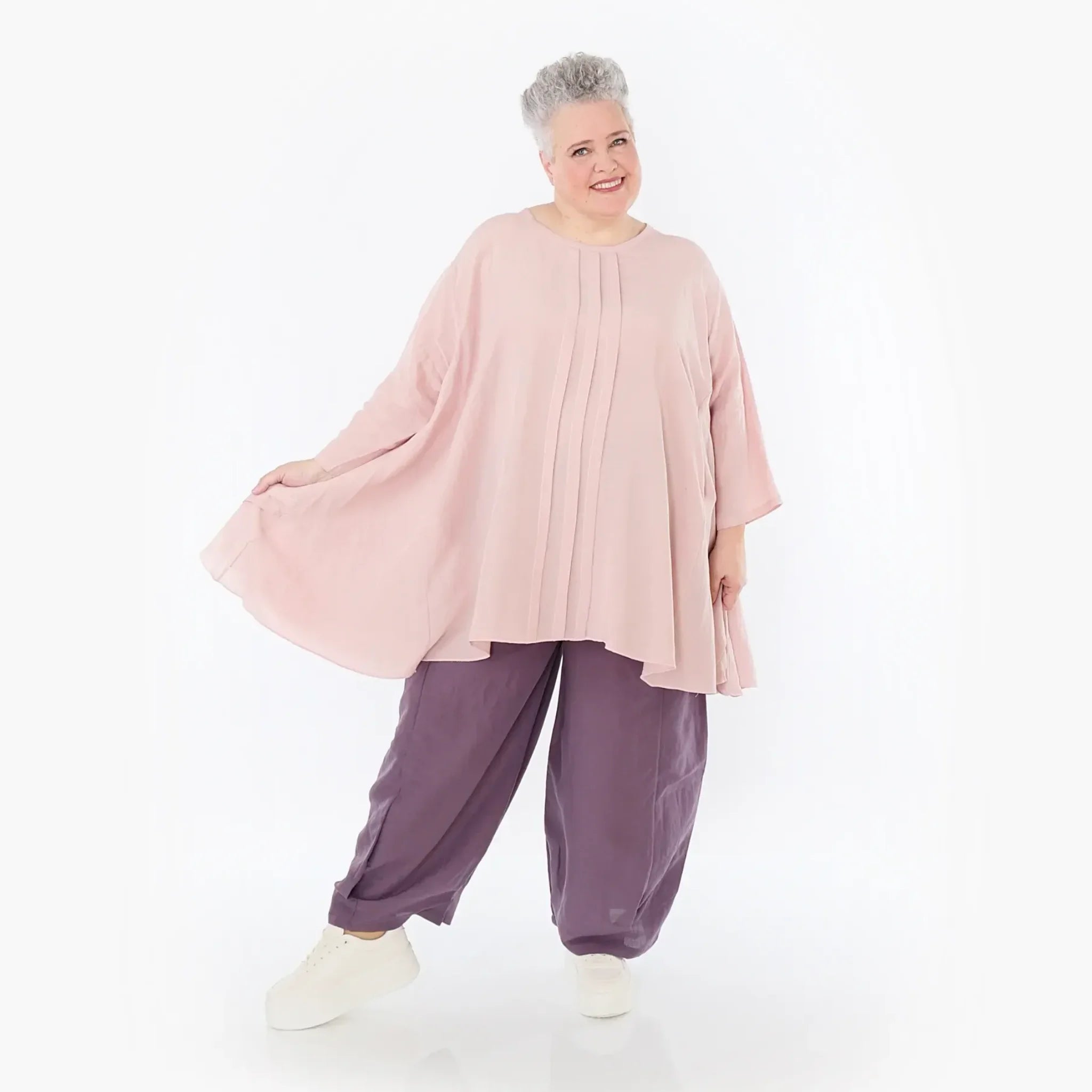  AKH Fashion Hose in gerader Form, aus Viskose, 1490.06710, Pflaume, Ausgefallen, Zeitlos