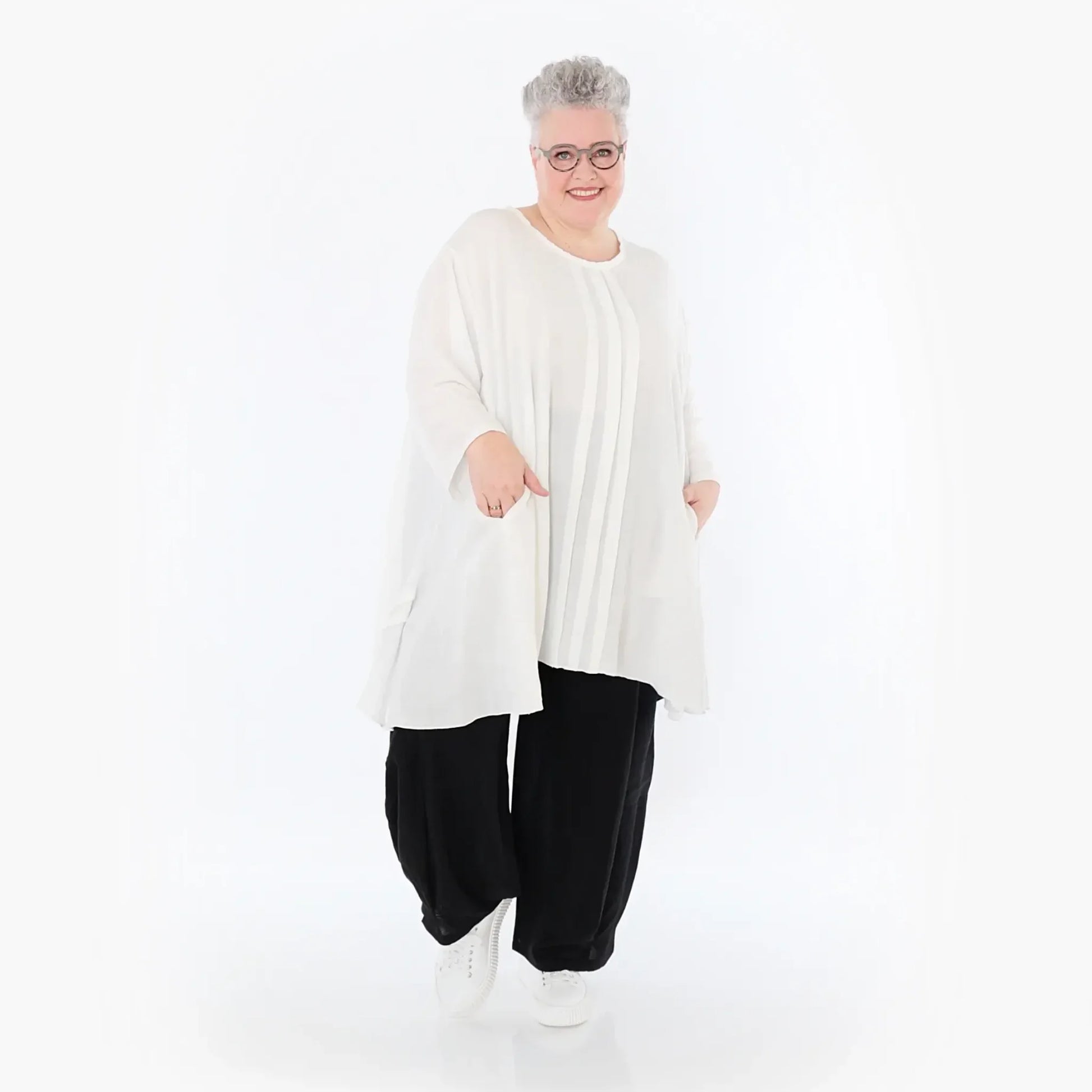  AKH Fashion Hose in gerader Form, aus Viskose, 1490.06710, Schwarz, Ausgefallen, Zeitlos