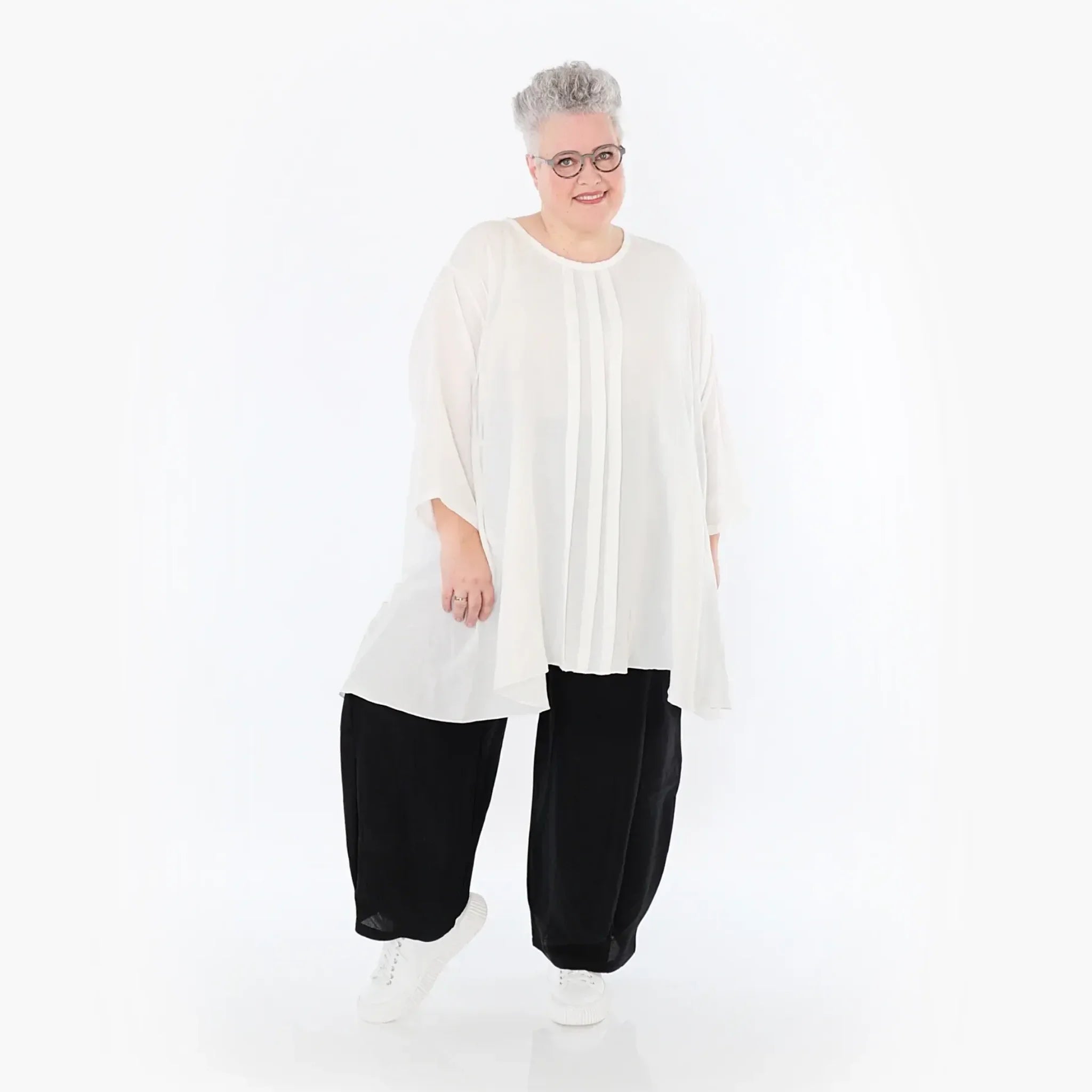  AKH Fashion Hose in gerader Form, aus Viskose, 1490.06710, Schwarz, Ausgefallen, Zeitlos