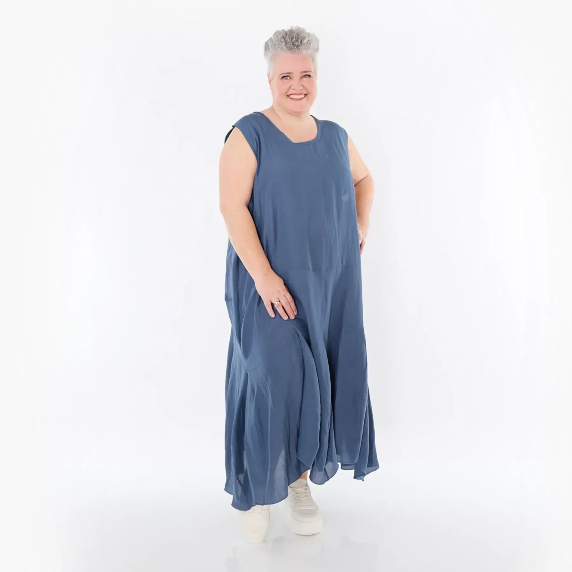 Ballonkleid von AKH Fashion aus Viskose, 1490.06972, Azurblau, Ausgefallen, Zeitlos