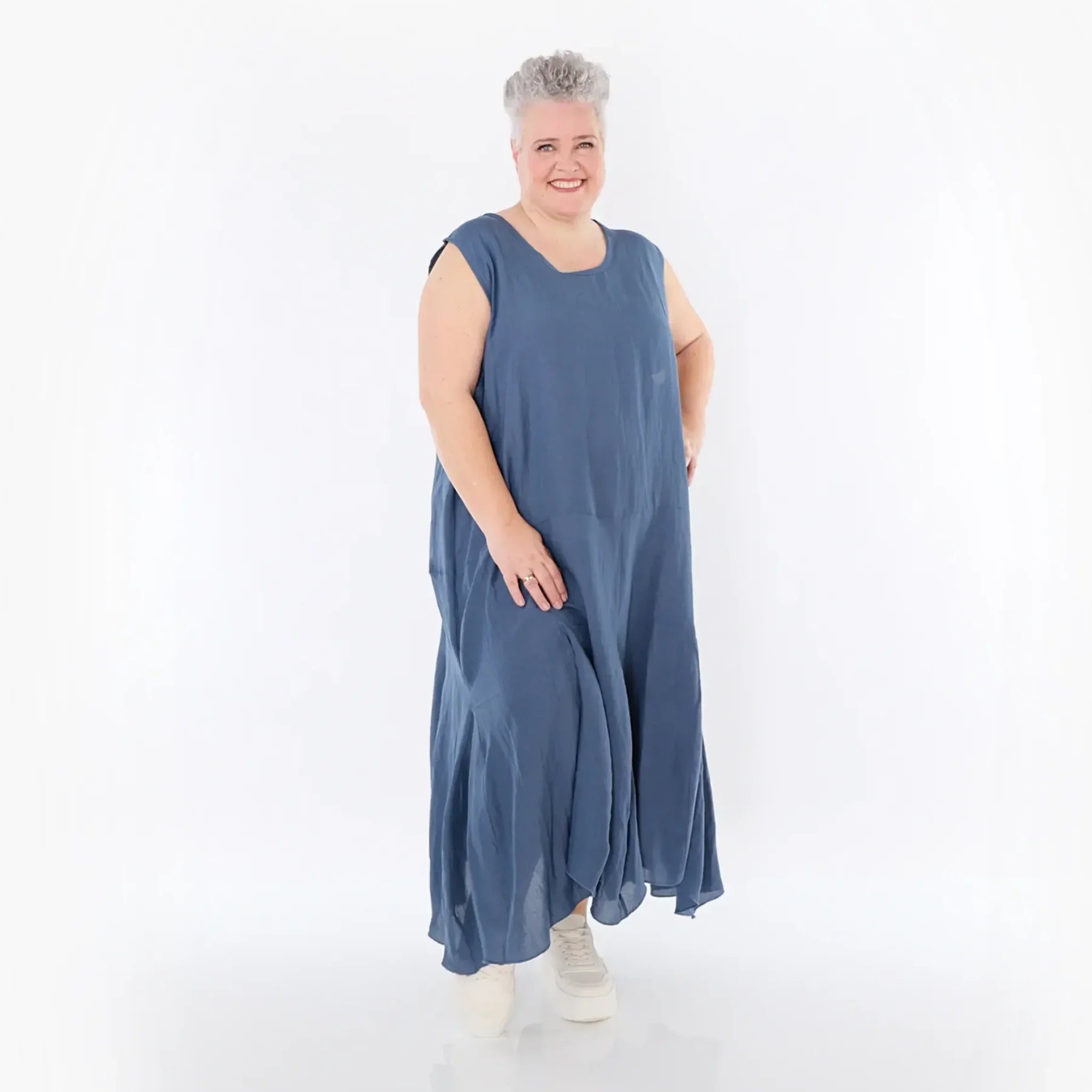  Ballonkleid von AKH Fashion aus Viskose, 1490.06972, Azurblau, Ausgefallen, Zeitlos