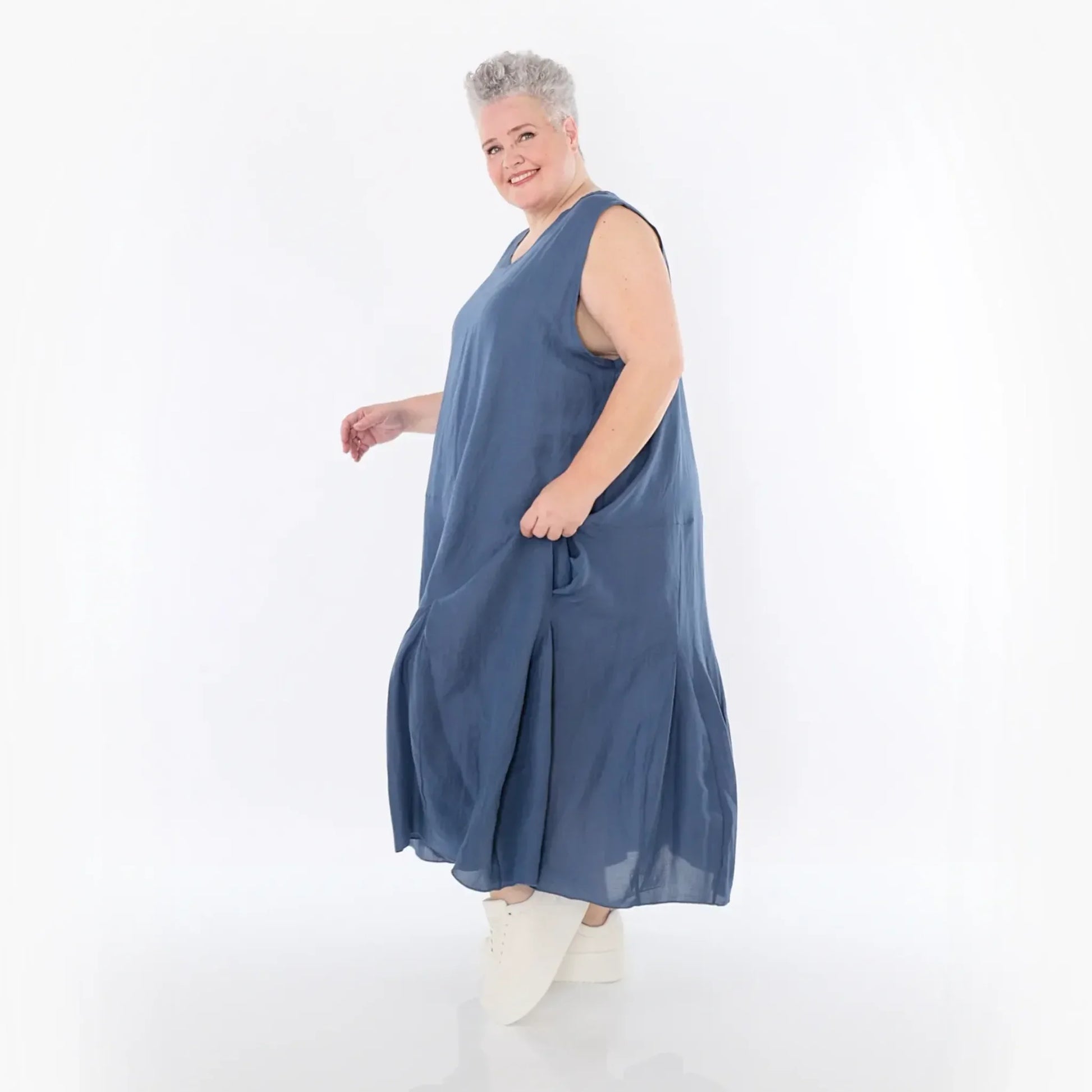  Ballonkleid von AKH Fashion aus Viskose, 1490.06972, Azurblau, Ausgefallen, Zeitlos