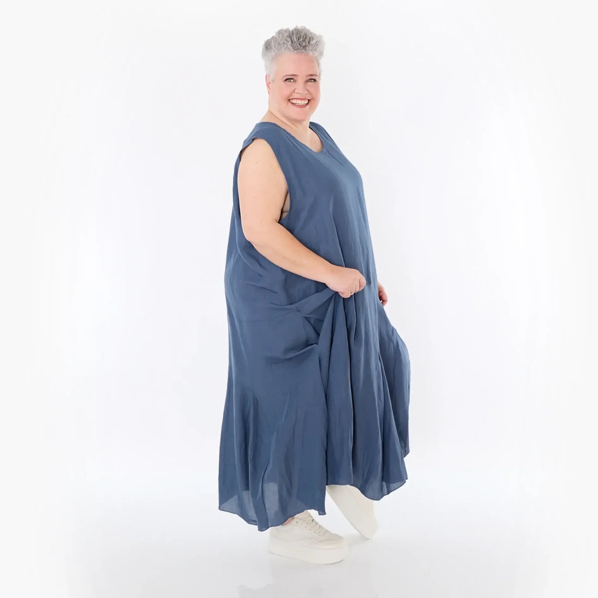  Ballonkleid von AKH Fashion aus Viskose, 1490.06972, Azurblau, Ausgefallen, Zeitlos