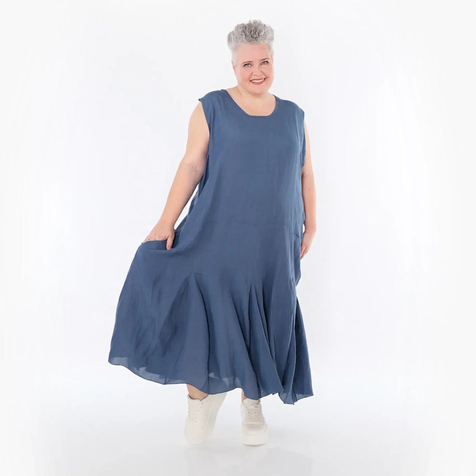  Ballonkleid von AKH Fashion aus Viskose, 1490.06972, Azurblau, Ausgefallen, Zeitlos