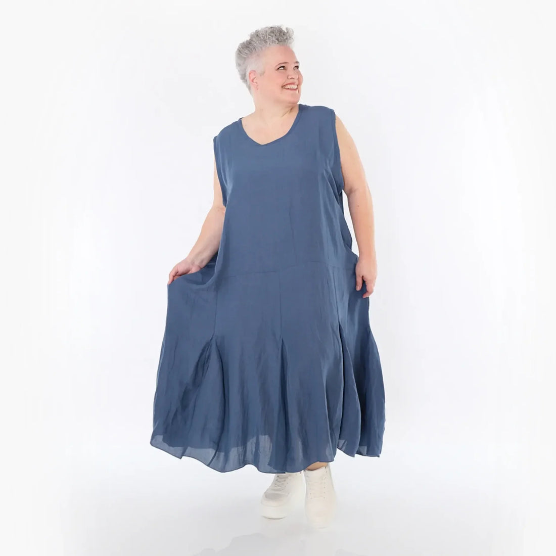  Ballonkleid von AKH Fashion aus Viskose, 1490.06972, Azurblau, Ausgefallen, Zeitlos