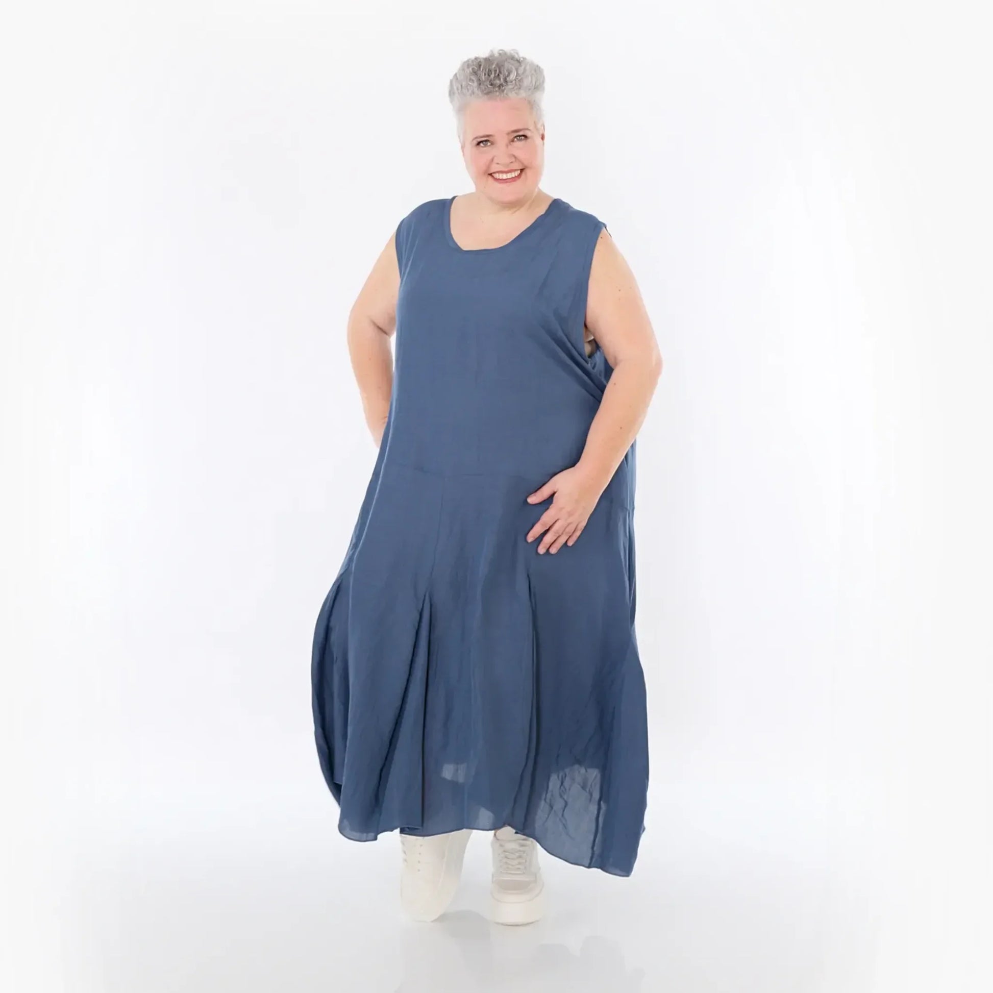  Ballonkleid von AKH Fashion aus Viskose, 1490.06972, Azurblau, Ausgefallen, Zeitlos