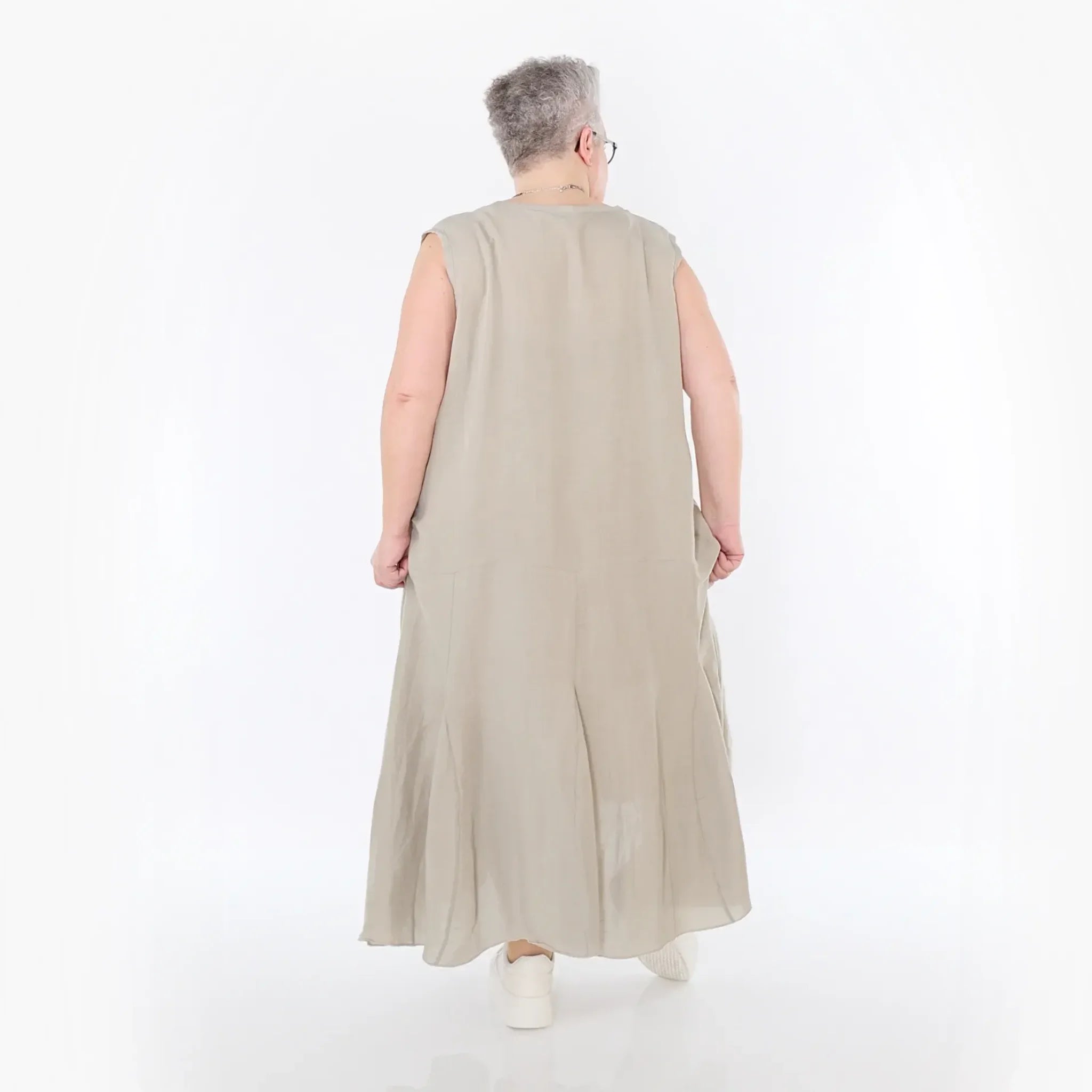  Ballonkleid von AKH Fashion aus Viskose, 1490.06972, Beige, Ausgefallen, Zeitlos, Schick