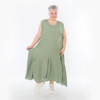  Ballonkleid von AKH Fashion aus Viskose, 1490.06972, Khaki, Ausgefallen, Zeitlos, Schick