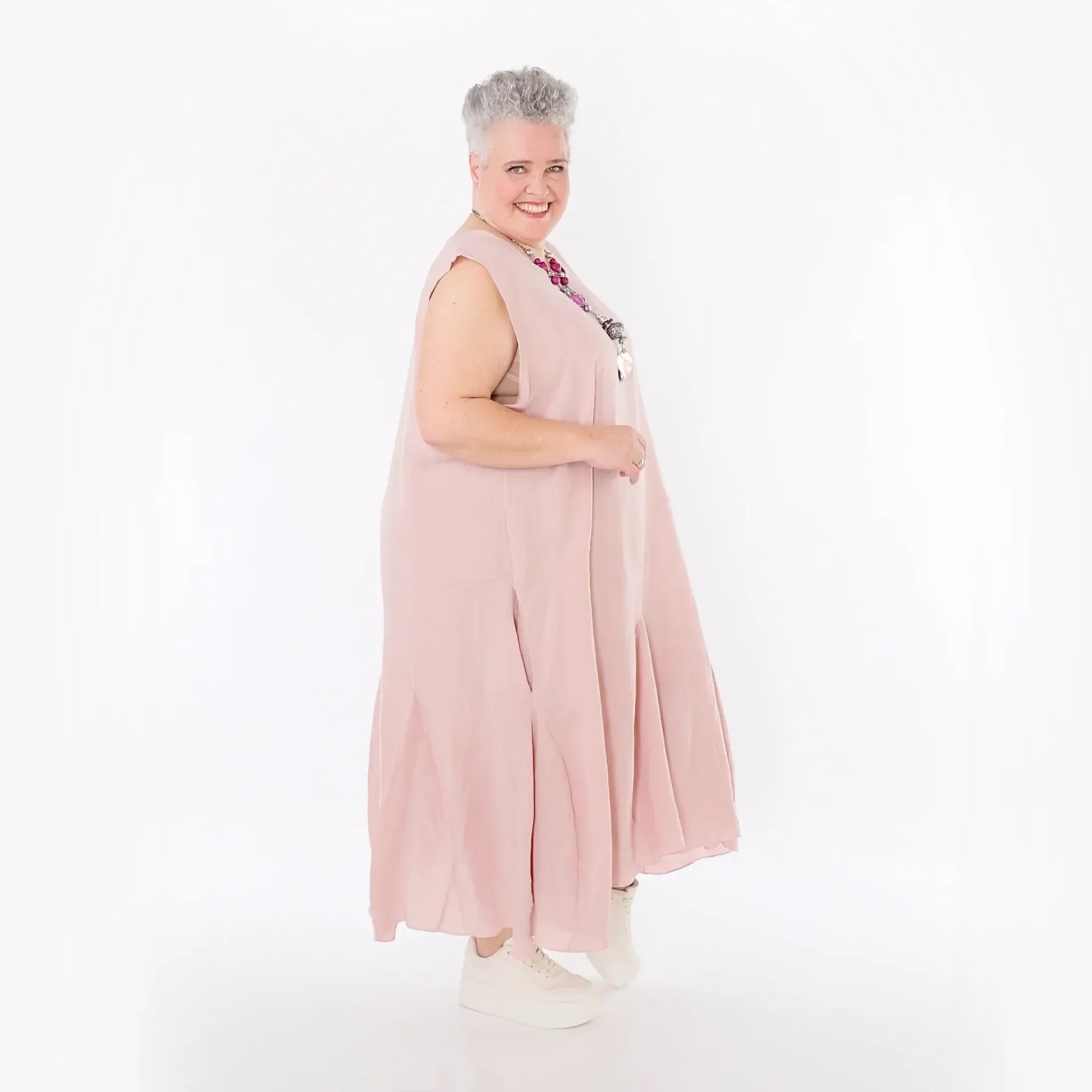  Ballonkleid von AKH Fashion aus Viskose, 1490.06972, Mauve, Ausgefallen, Zeitlos, Schick