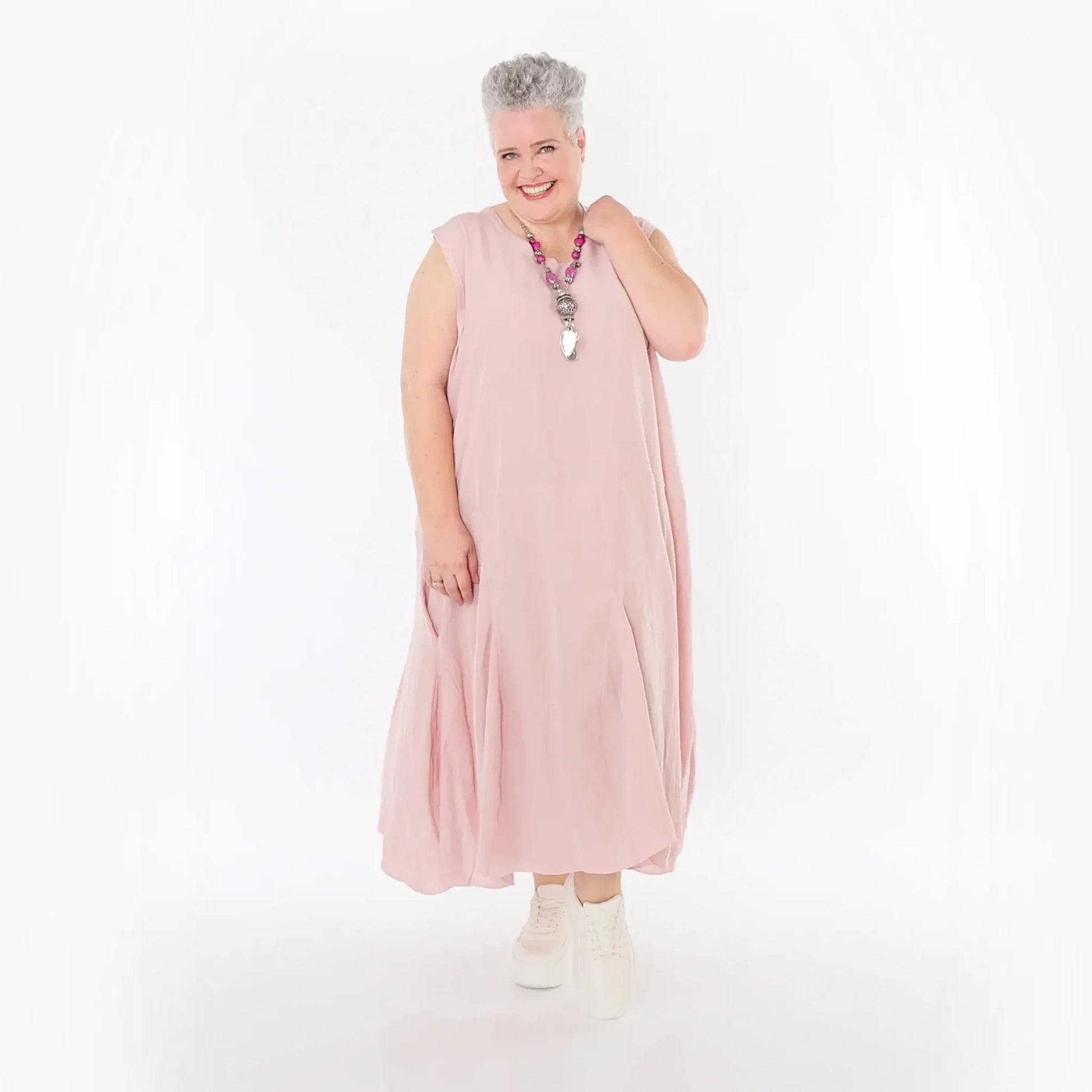  Ballonkleid von AKH Fashion aus Viskose, 1490.06972, Mauve, Ausgefallen, Zeitlos, Schick