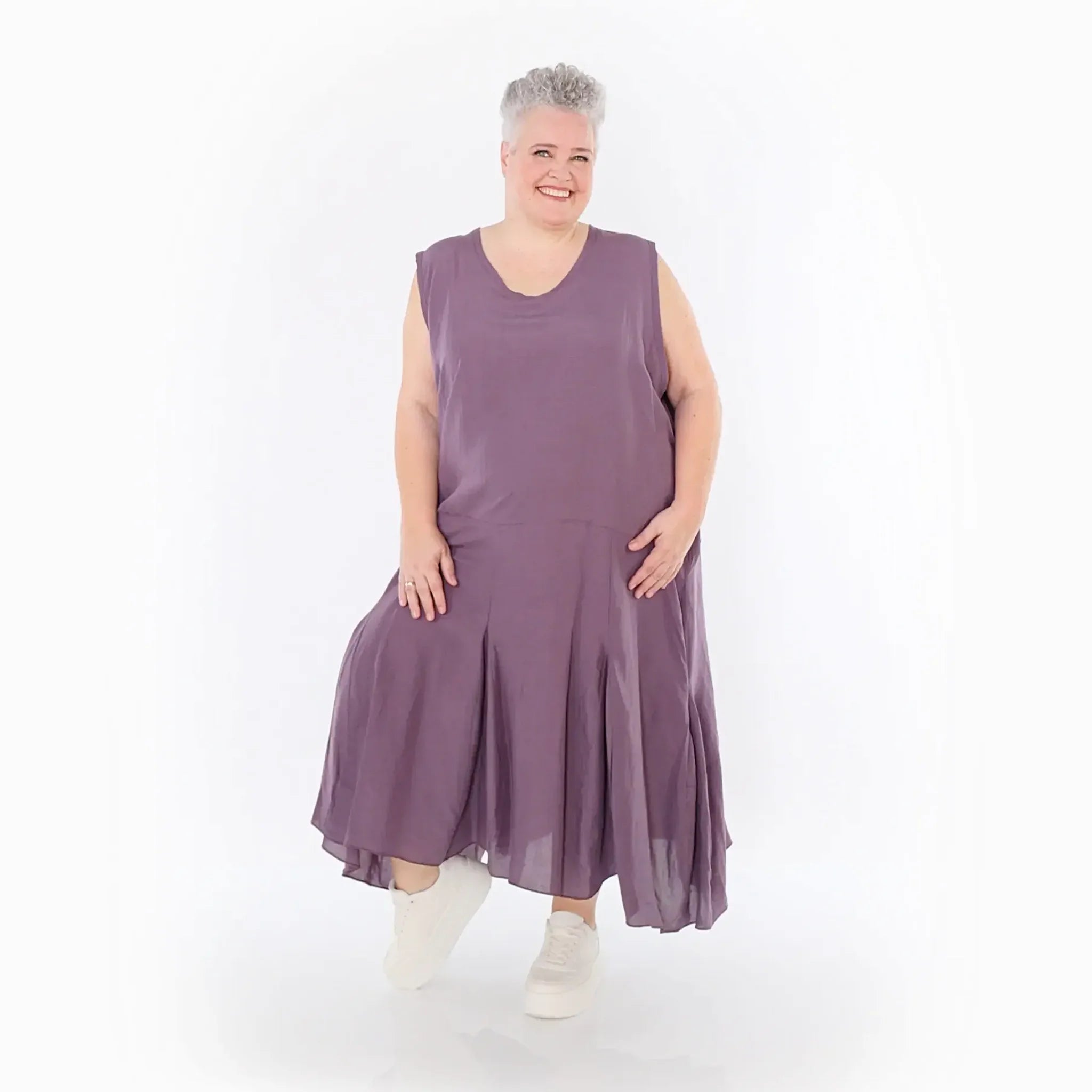  Ballonkleid von AKH Fashion aus Viskose, 1490.06972, Pflaume, Ausgefallen, Zeitlos, Schick