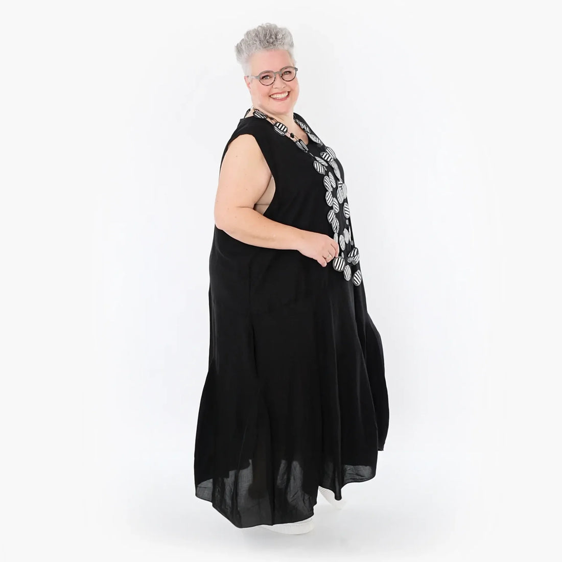 Ballonkleid von AKH Fashion aus Viskose, 1490.06972, Schwarz, Ausgefallen, Zeitlos, Schick