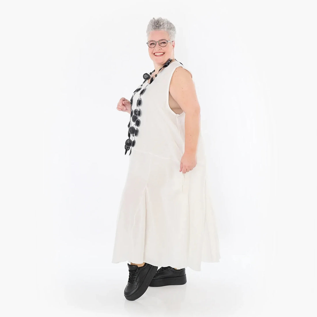  Ballonkleid von AKH Fashion aus Viskose, 1490.06972, Weiß, Ausgefallen, Zeitlos, Schick