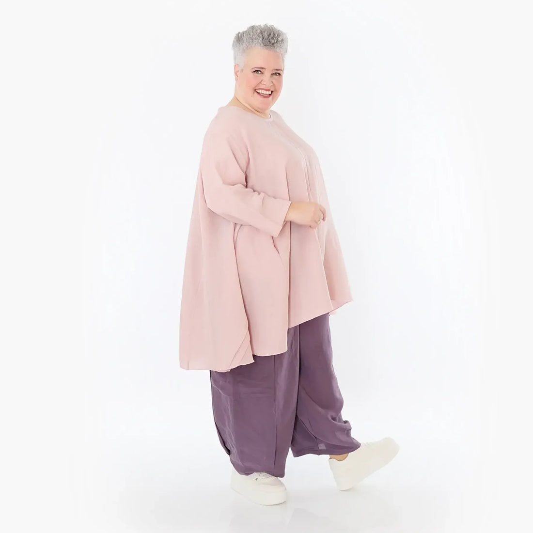  A-Form Bigshirt von AKH Fashion aus Viskose, 1490.07069, Mauve, Ausgefallen, Zeitlos, Schick