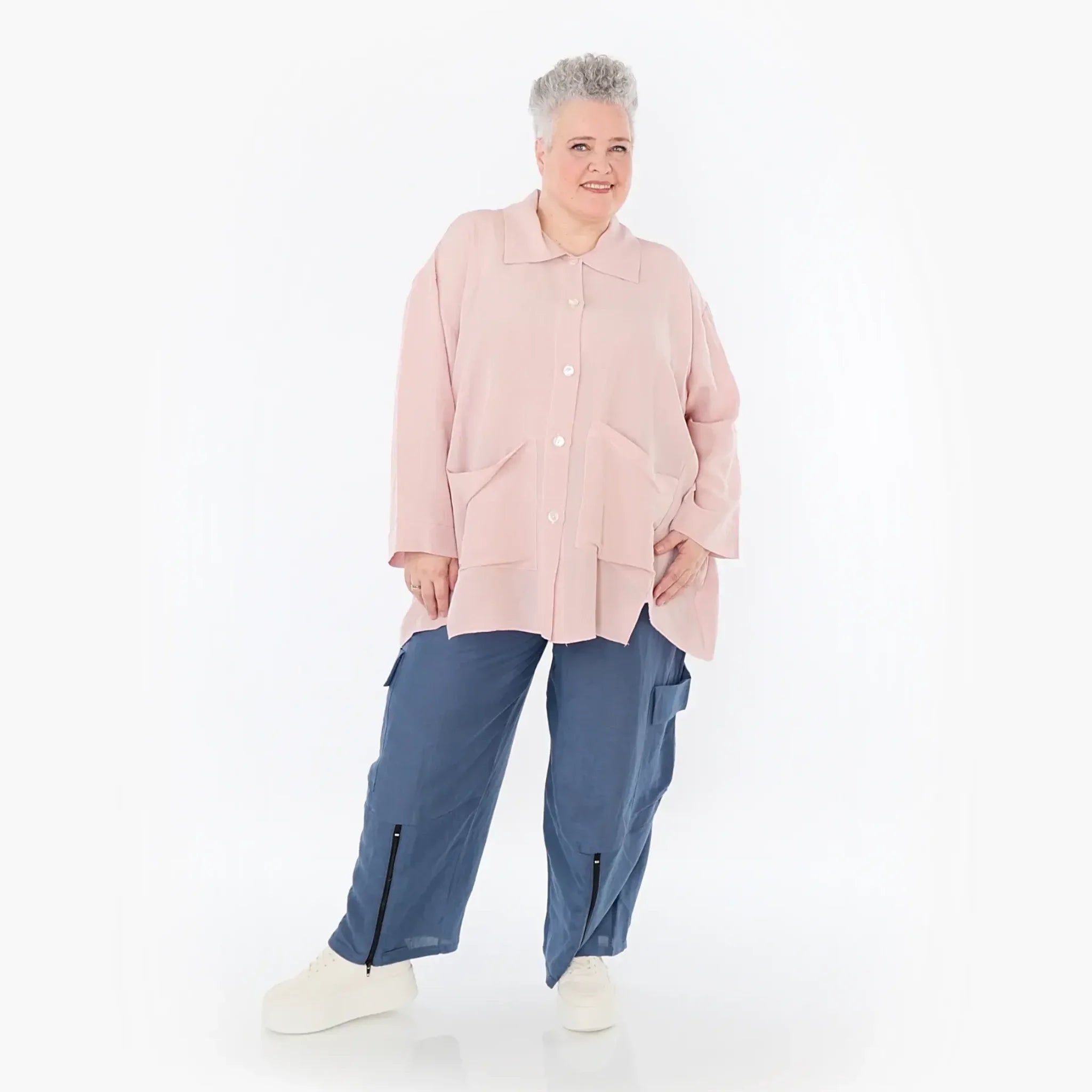  AKH Fashion Hose in gerader Form, aus Viskose, 1490.07076, Azurblau, Ausgefallen, Zeitlos