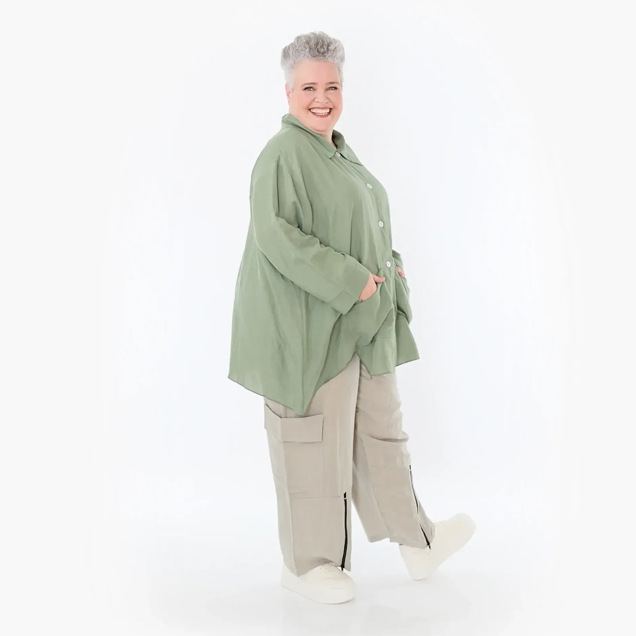 AKH Fashion Hose in gerader Form, aus Viskose, 1490.07076, Beige, Ausgefallen, Zeitlos