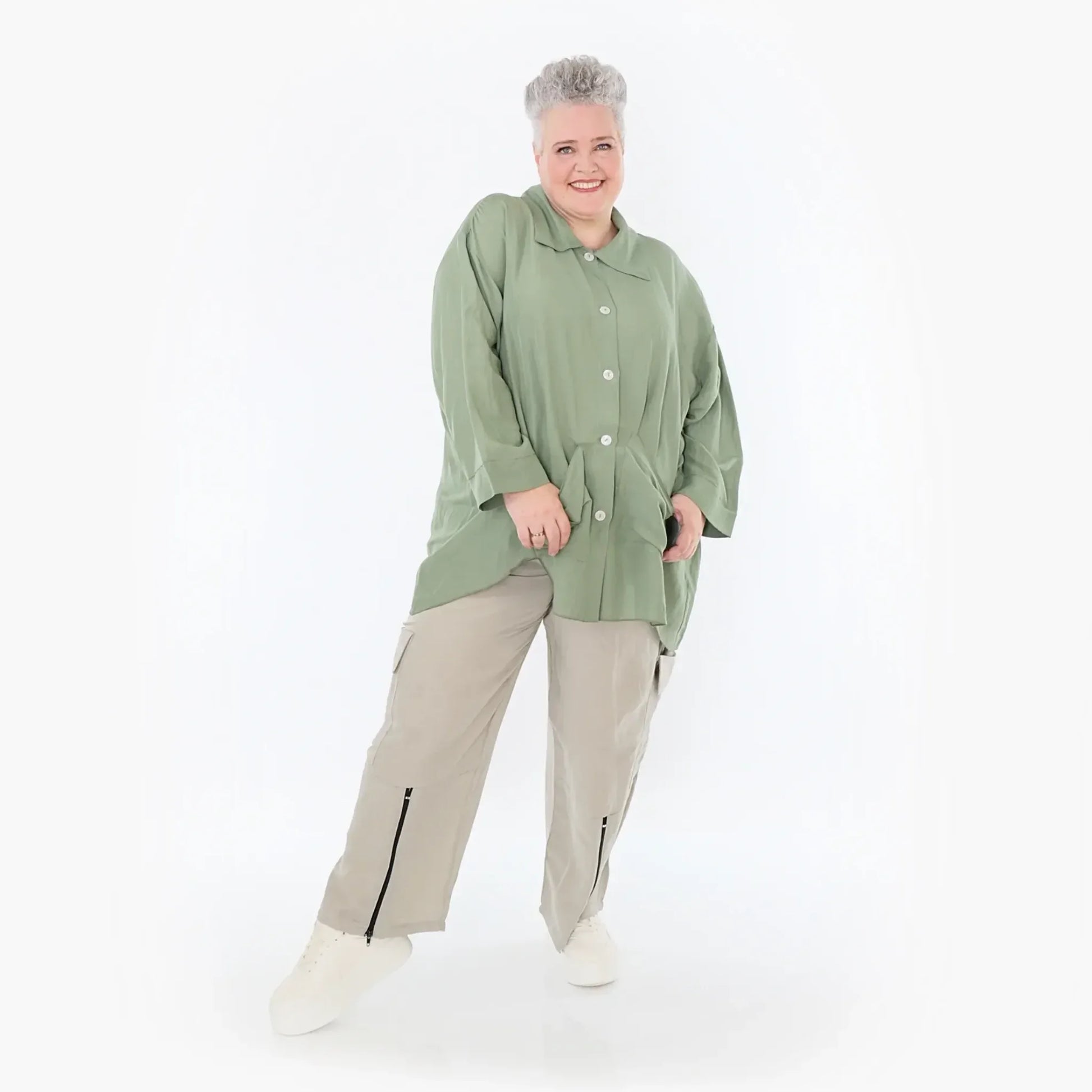  AKH Fashion Hose in gerader Form, aus Viskose, 1490.07076, Beige, Ausgefallen, Zeitlos