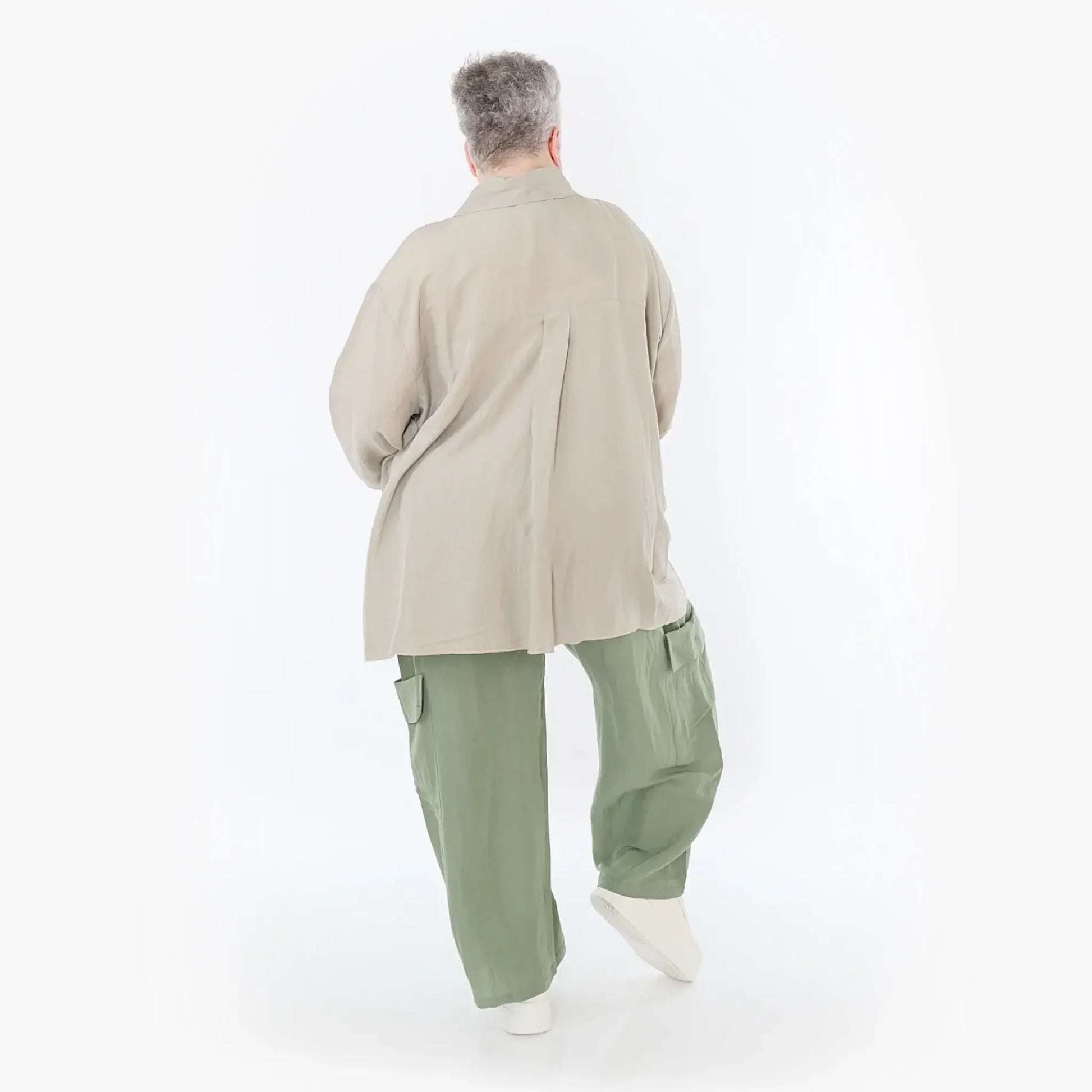  AKH Fashion Hose in gerader Form, aus Viskose, 1490.07076, Khaki, Ausgefallen, Zeitlos