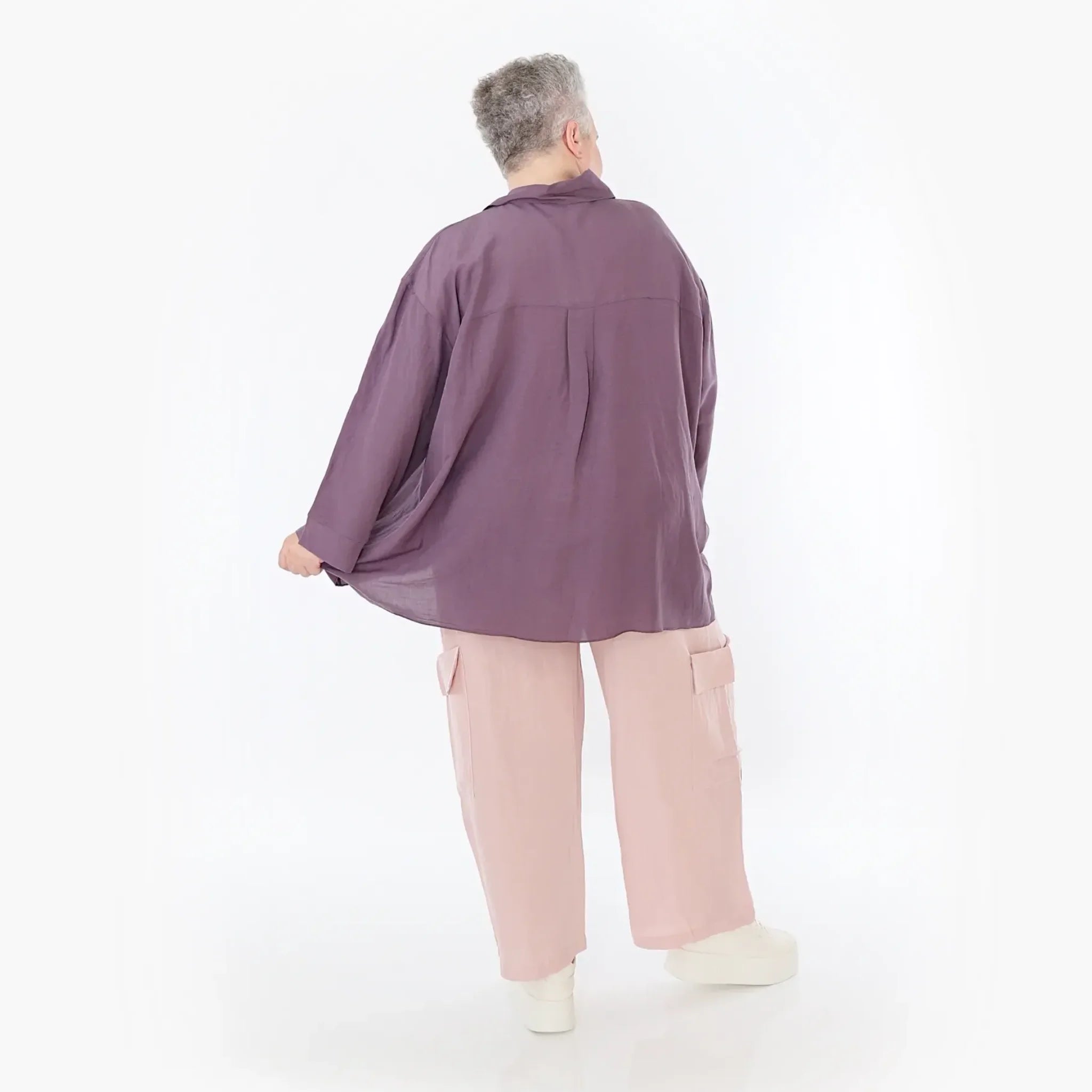  AKH Fashion Hose in gerader Form, aus Viskose, 1490.07076, Mauve, Ausgefallen, Zeitlos