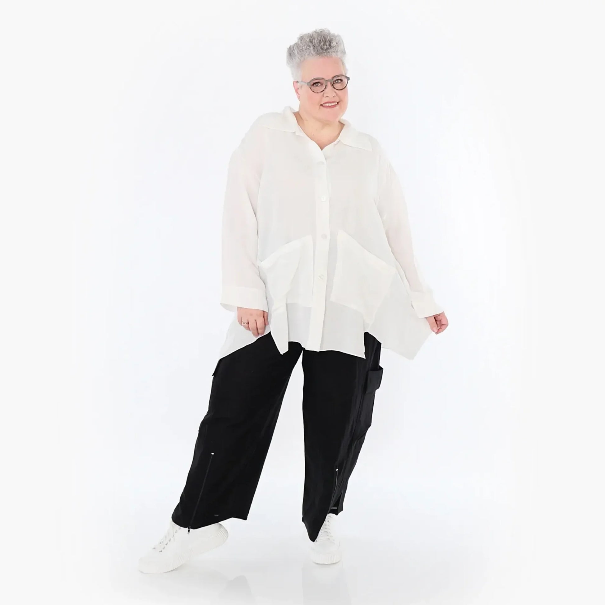  AKH Fashion Hose in gerader Form, aus Viskose, 1490.07076, Schwarz, Ausgefallen, Zeitlos