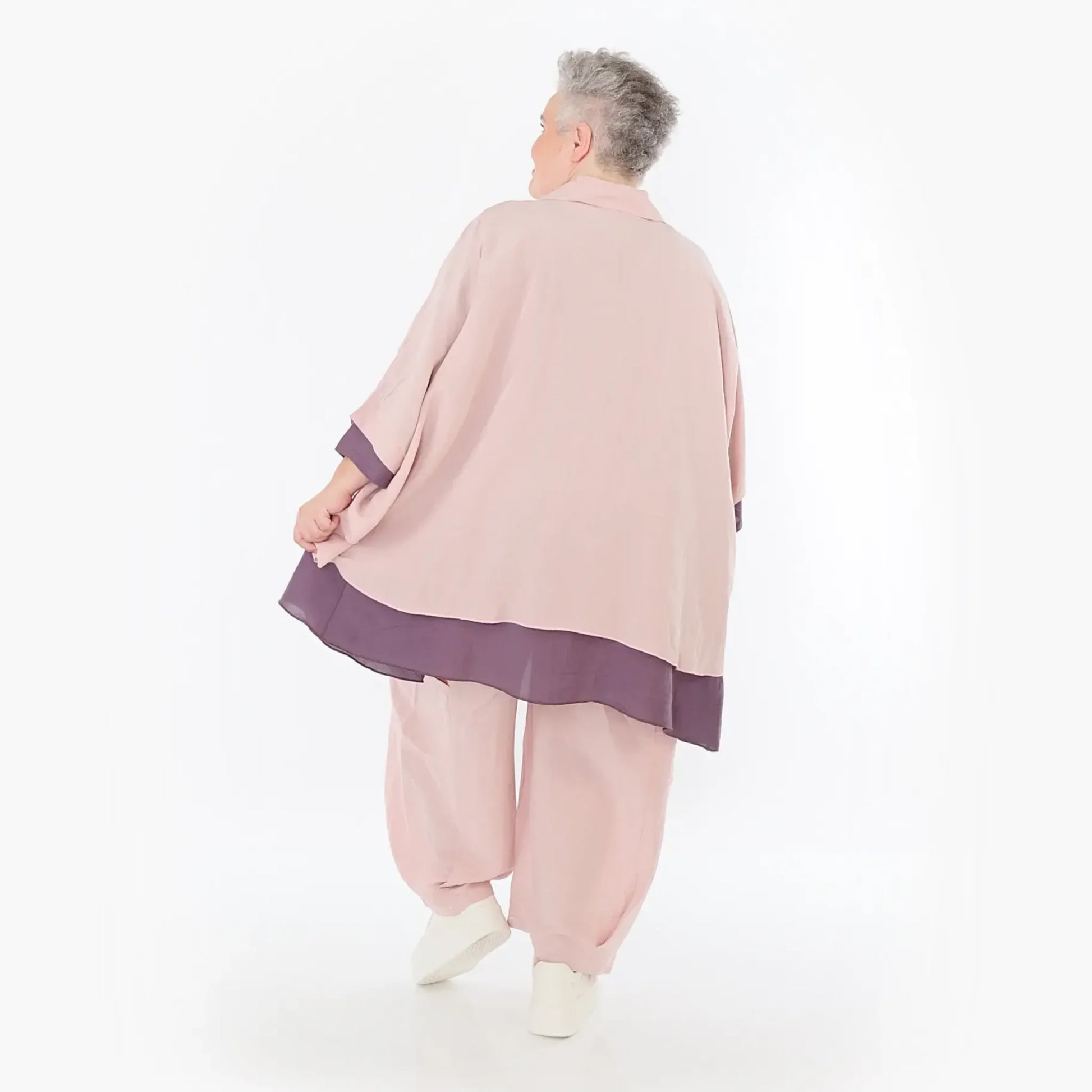  AKH Fashion Jacke in gerundeter Form, aus Viskose, 1490.07092, Mauve, Ausgefallen, Zeitlos
