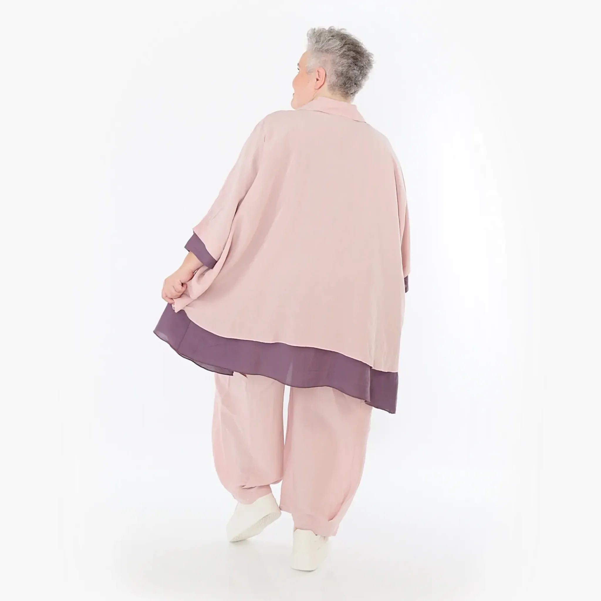  AKH Fashion Jacke in gerundeter Form, aus Viskose, 1490.07092, Mauve, Ausgefallen, Zeitlos