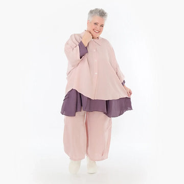  AKH Fashion Jacke in gerundeter Form, aus Viskose, 1490.07092, Mauve, Ausgefallen, Zeitlos