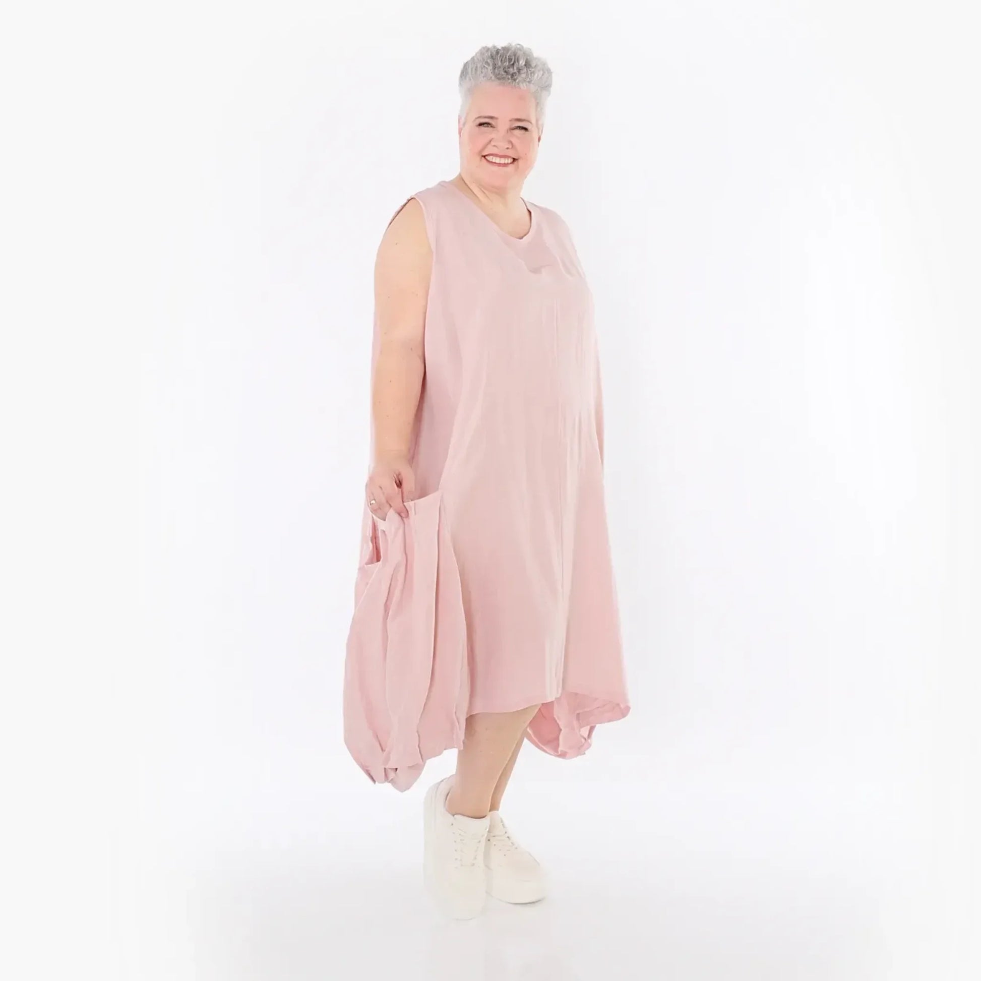  Ballonkleid von AKH Fashion aus Viskose, 1490.07093, Mauve, Ausgefallen, Zeitlos, Schick