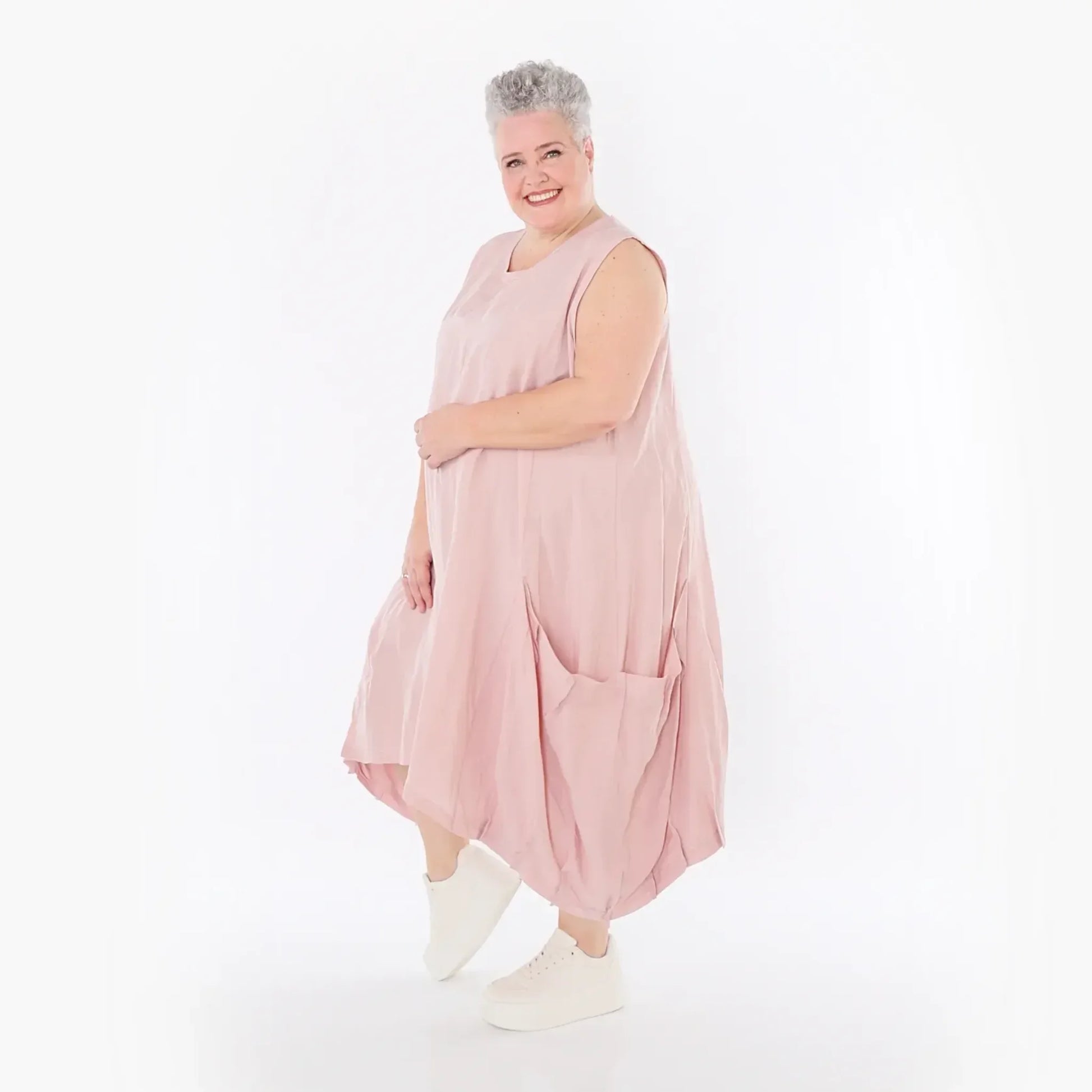  Ballonkleid von AKH Fashion aus Viskose, 1490.07093, Mauve, Ausgefallen, Zeitlos, Schick