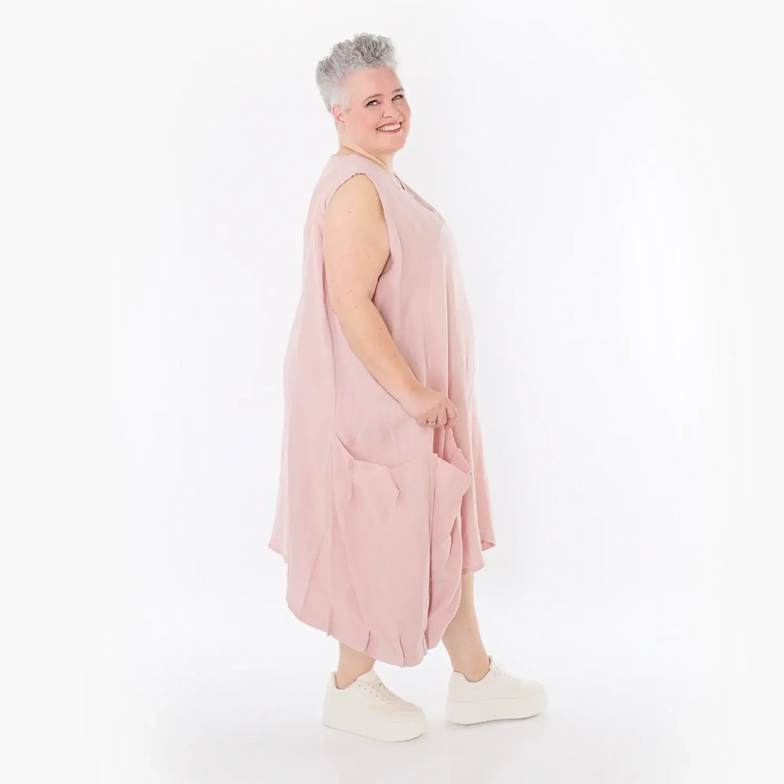  Ballonkleid von AKH Fashion aus Viskose, 1490.07093, Mauve, Ausgefallen, Zeitlos, Schick