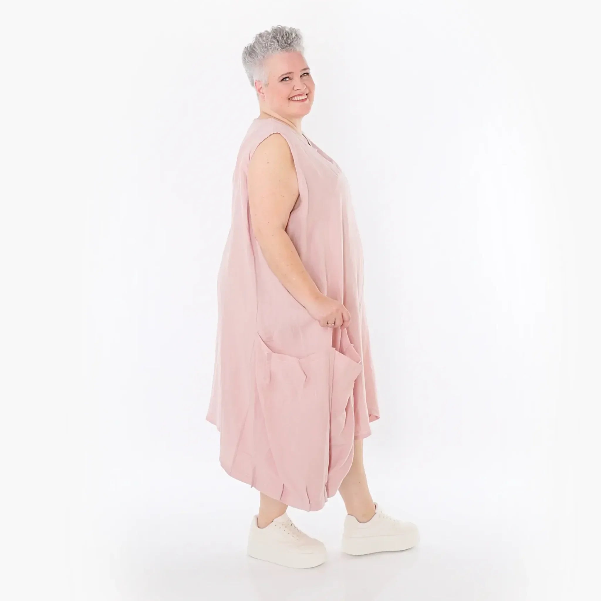  Ballonkleid von AKH Fashion aus Viskose, 1490.07093, Mauve, Ausgefallen, Zeitlos, Schick