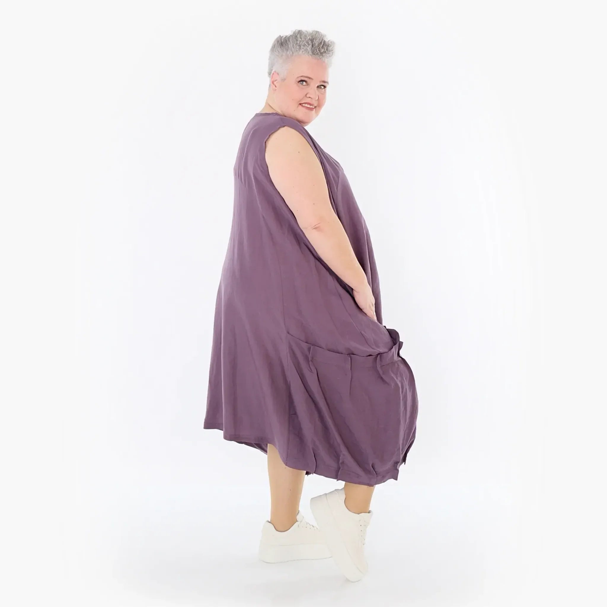  Ballonkleid von AKH Fashion aus Viskose, 1490.07093, Pflaume, Ausgefallen, Zeitlos, Schick