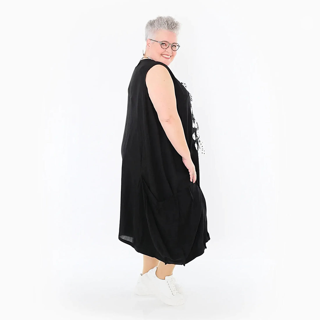  Ballonkleid von AKH Fashion aus Viskose, 1490.07093, Schwarz, Ausgefallen, Zeitlos, Schick