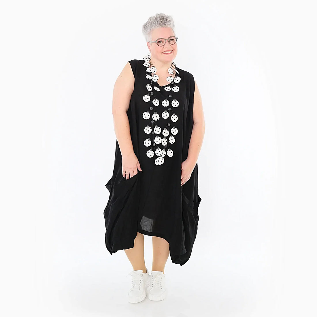  Ballonkleid von AKH Fashion aus Viskose, 1490.07093, Schwarz, Ausgefallen, Zeitlos, Schick