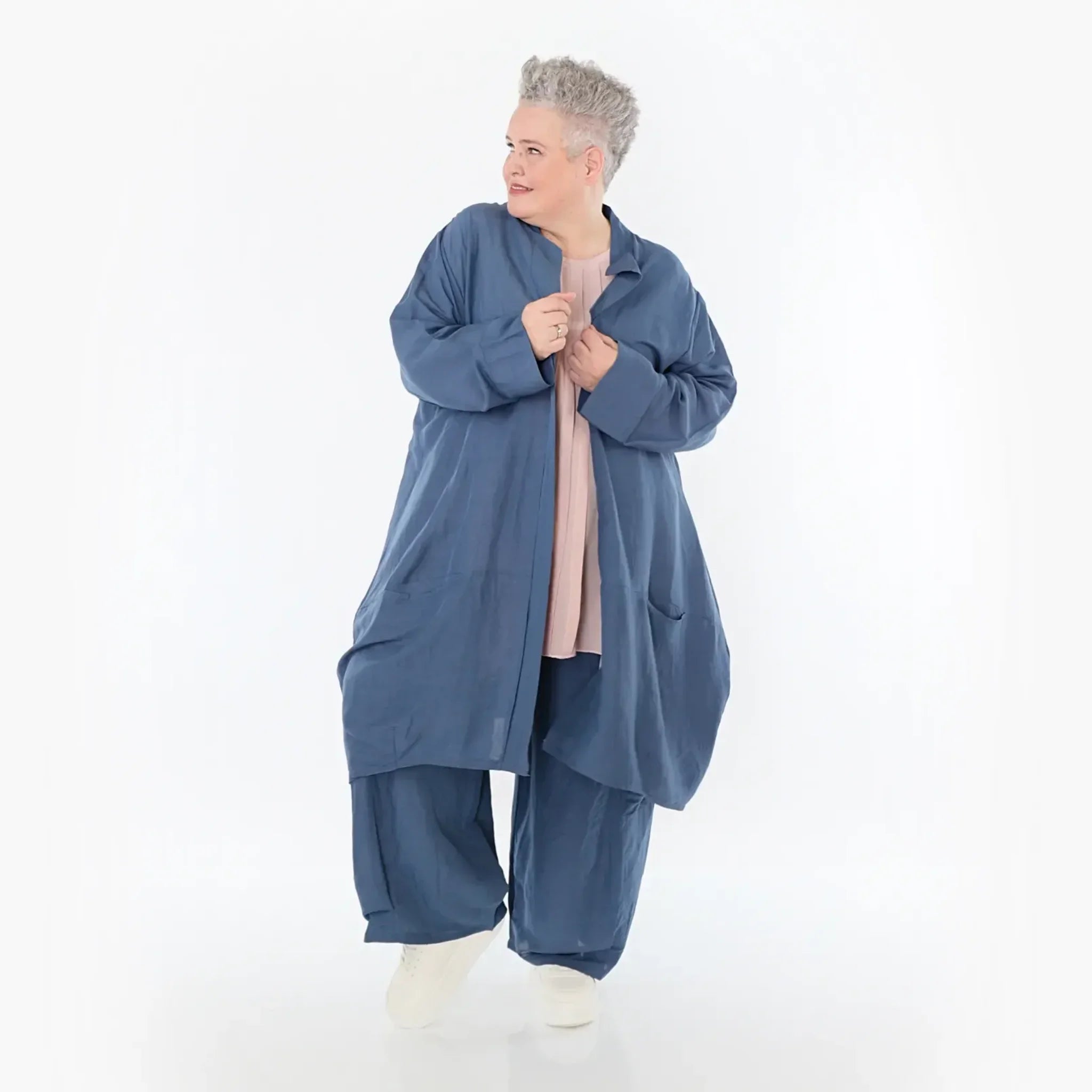  Ballon Cardigan von AKH Fashion aus Viskose, 1490.07094, Azurblau, Ausgefallen, Zeitlos