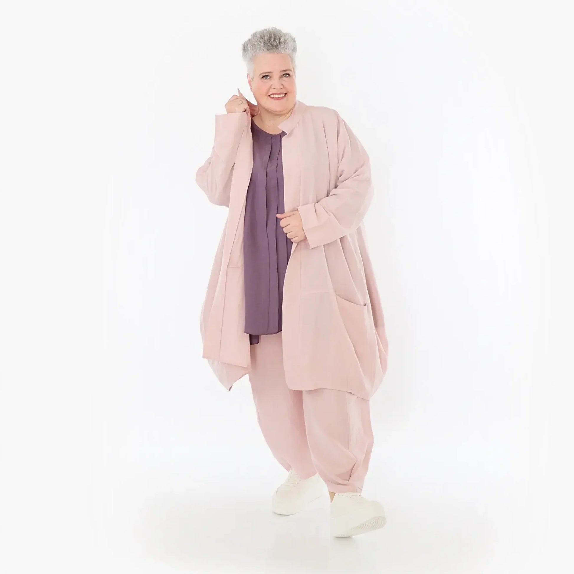  Ballon Cardigan von AKH Fashion aus Viskose, 1490.07094, Mauve, Ausgefallen, Zeitlos