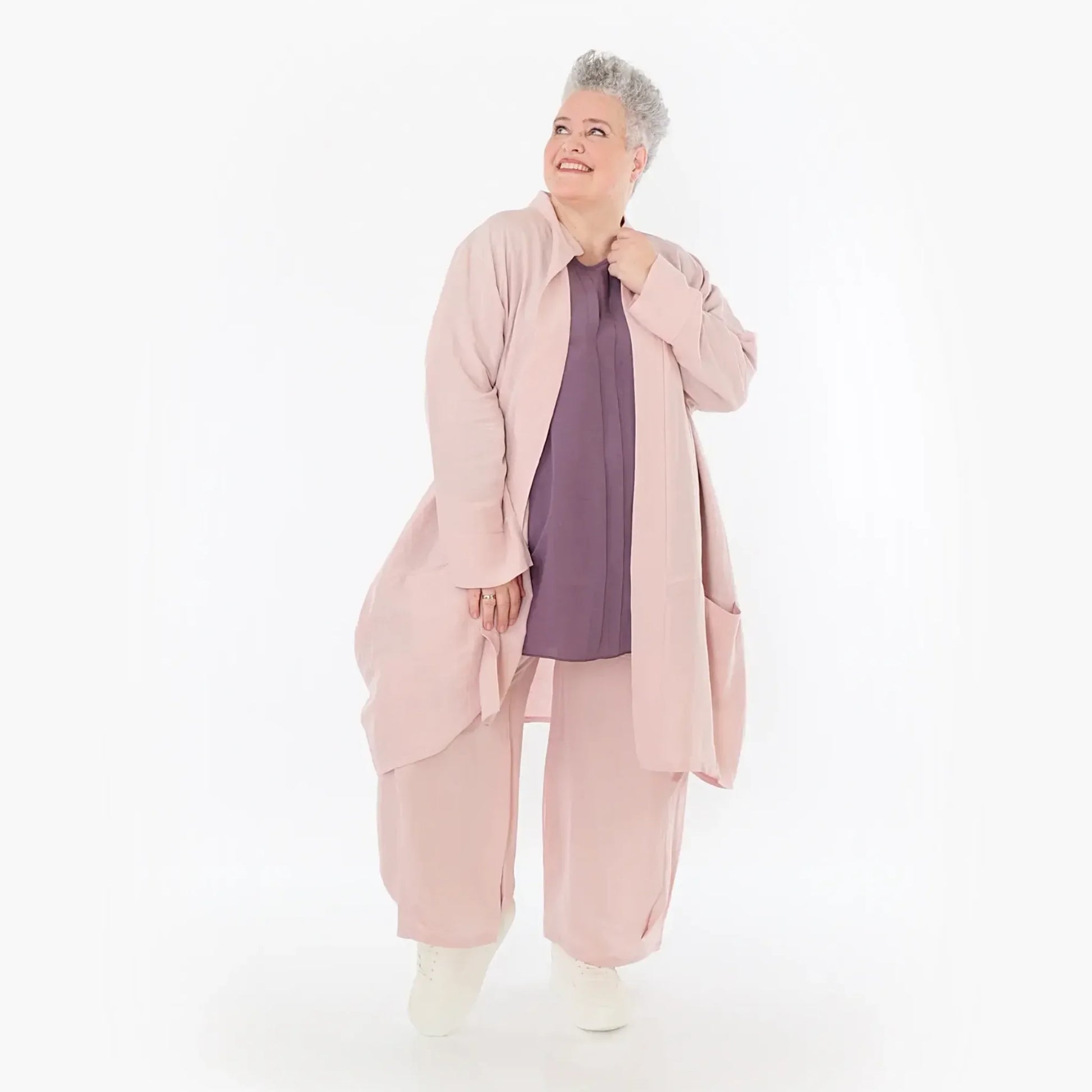  Ballon Cardigan von AKH Fashion aus Viskose, 1490.07094, Mauve, Ausgefallen, Zeitlos